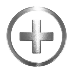 Metallic Plus Sign Icon