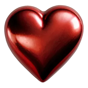 Metallic Red Heart Emoji PNG 06262024