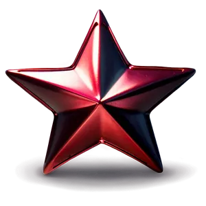 Metallic Red Star PNG Piq
