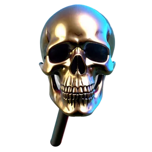Metallic Skull Model PNG A