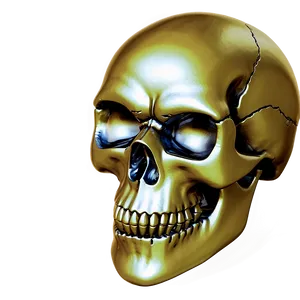 Metallic Skull Model PNG B