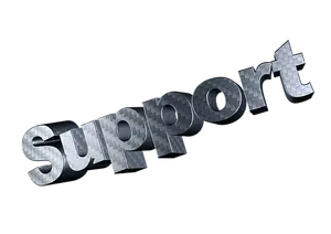 Metallic Support Text Graphic PNG image