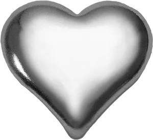 Metallic3 D Heart Render PNG