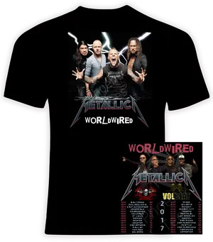 Metallica World Wired Tour T Shirt2017 PNG image