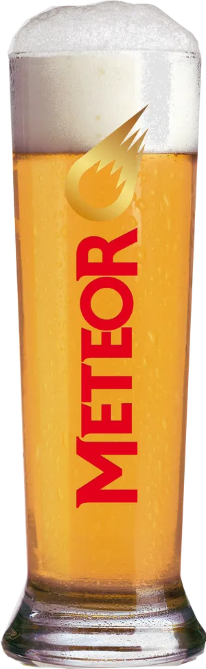 Meteor Beer Glass Frothy Beverage PNG image