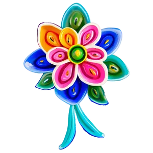 Mexican Ceramic Flowers PNG 06202024 PNG