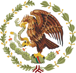 Mexican_ Eagle_ Coat_of_ Arms_ Illustration PNG image