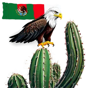 Mexican Eagle On Cactus PNG 06132024