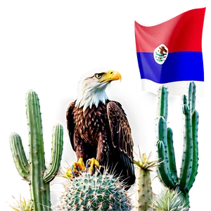 Mexican Eagle On Cactus PNG 06132024