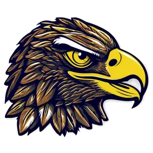 Mexican Eagle Woodcut Style PNG 06132024