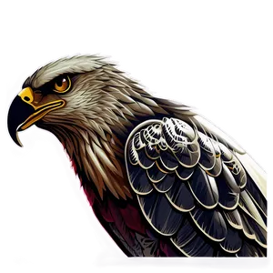Mexican Eagle Woodcut Style PNG 06132024