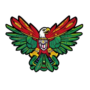 Mexican Eagle Woodcut Style PNG Dom