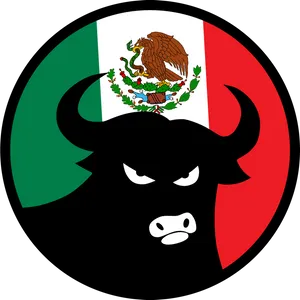 Mexican Flag Bull Icon PNG image