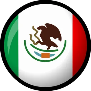 Mexican Flag Button PNG image