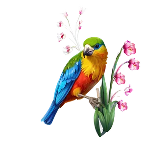 Mexican Flowers And Birds PNG Dil PNG