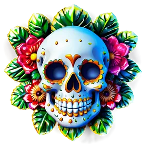 Mexican Flowers And Skulls PNG 36 PNG