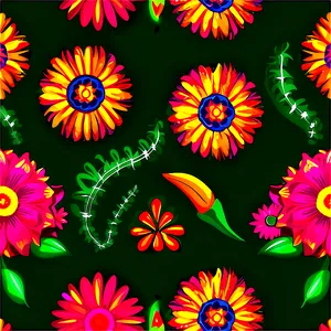 Mexican Flowers Background PNG Mur44 PNG