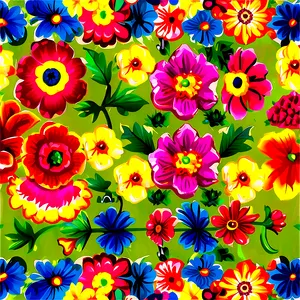 Mexican Flowers Background PNG Opv35 PNG