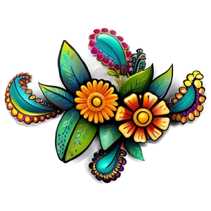 Mexican Flowers Background PNG Sxi43 PNG