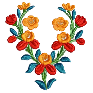 Mexican Flowers Embroidery Pattern PNG 47 PNG