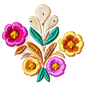 Mexican Flowers Embroidery Pattern PNG Xqy PNG