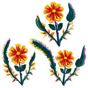 Mexican Flowers For Day Of The Dead PNG 90 PNG