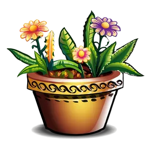 Mexican Flowers In Pots PNG Wtd PNG