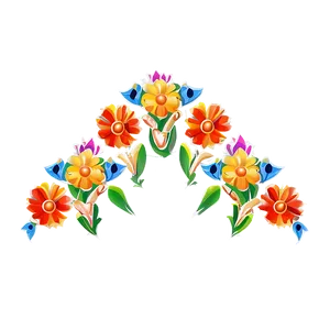 Mexican Flowers Mural PNG 26 PNG