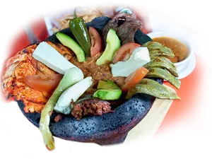 Mexican Grilled Chicken Molcajete PNG image