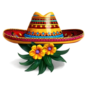 Mexican Hat With Flowers PNG Uyb PNG