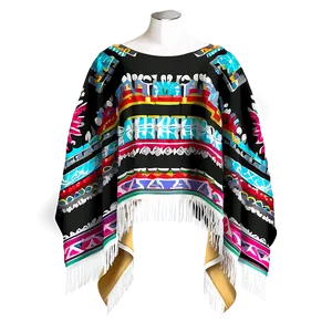 Mexican Poncho In Detailed Print PNG 06282024 PNG