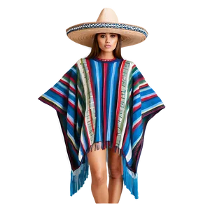 Mexican Poncho Inspired Look PNG Yqf