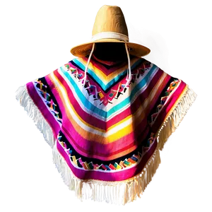 Mexican Poncho With Fringe PNG 06282024