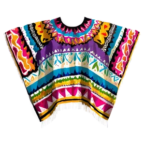 Mexican Poncho With Intricate Design PNG 06282024