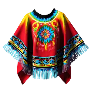 Mexican Poncho With Intricate Design PNG 17