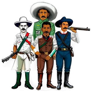 Mexican Revolutionary Heroes Png 05212024 PNG image