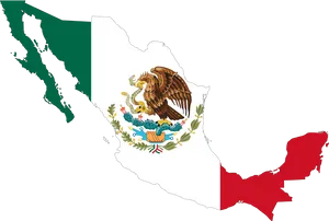 Mexico Flag Map Outline PNG image