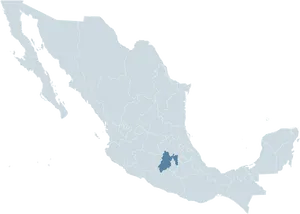 Mexico Map Highlighted Region PNG image