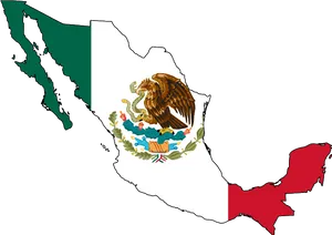 Mexico Mapwith Flag Design PNG image