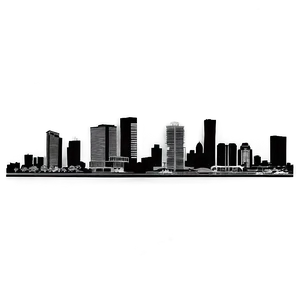 Miami Downtown Skyline Silhouette PNG Bpf