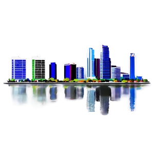 Miami Skyline And Biscayne Bay Png Gae39 PNG image