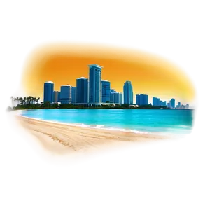 Miami Skyline And Clear Blue Sky PNG 94