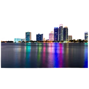 Miami Skyline During Twilight Png Doi13 PNG image