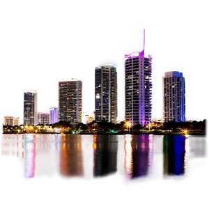 Miami Skyline During Twilight Png Eko PNG image