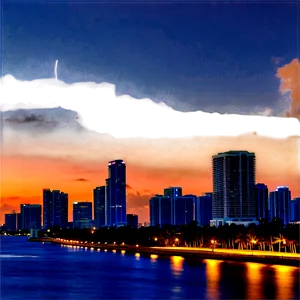 Miami Skyline During Twilight Png Tgp PNG image