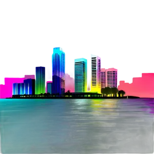 Miami Skyline In Pastel Colors Png 78 PNG image