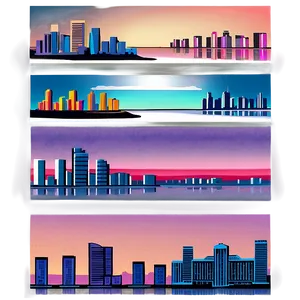 Miami Skyline In Pastel Colors Png 88 PNG image