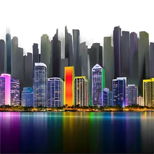 Miami Skyline With Artistic Flair PNG 06272024