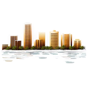 Miami Skyline With Artistic Flair PNG Yae77