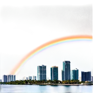 Miami Skyline With Rainbow PNG 06272024